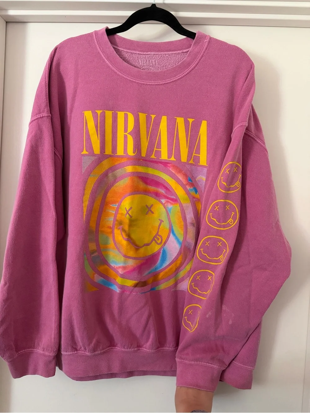 Urban outfitters Nirvana Pink Graphic Crewneck Sweatshirt